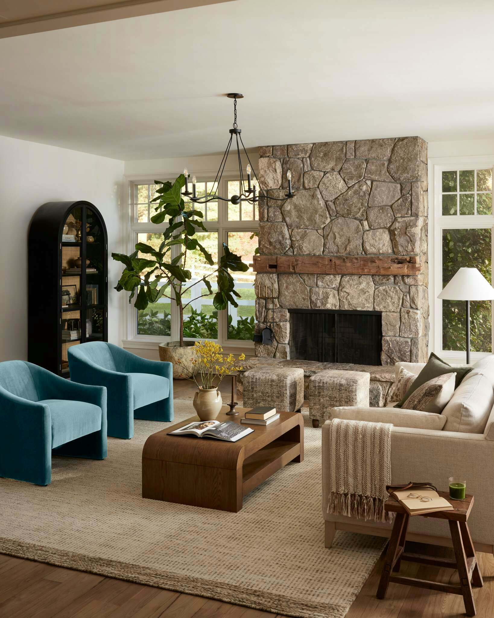 Living Room featuring Ryder Sofa, Pierre Coffee Table and Blue Burton Chair