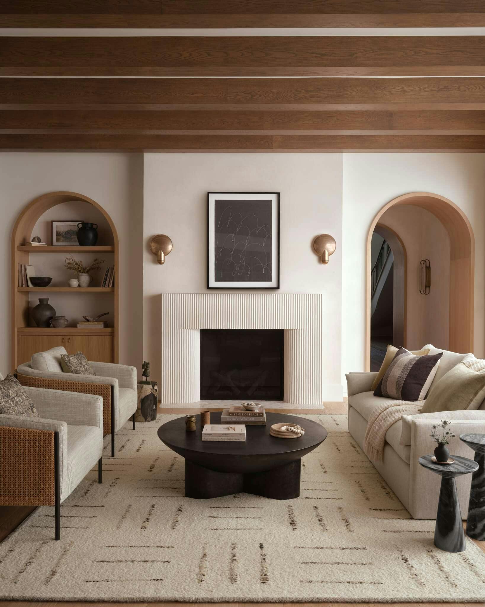 Living room featuring Leighton sofa, Jamesport chair, Santino coffee table