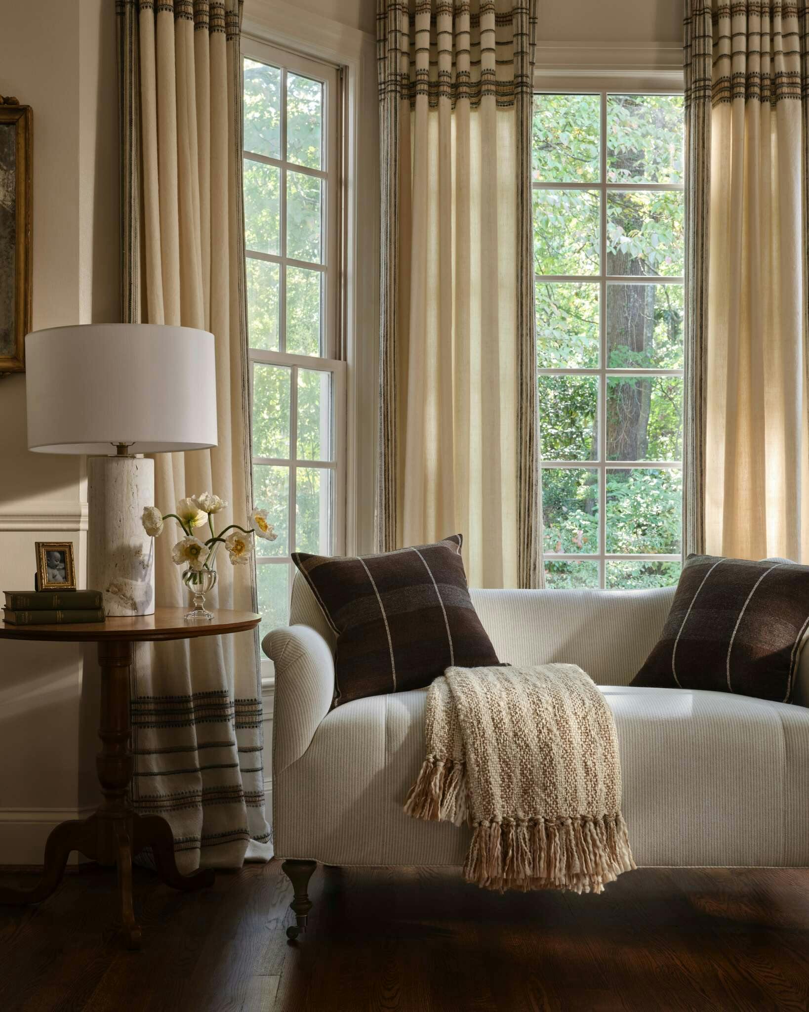 Living room featuring Camden Settee and Nessa Pillow