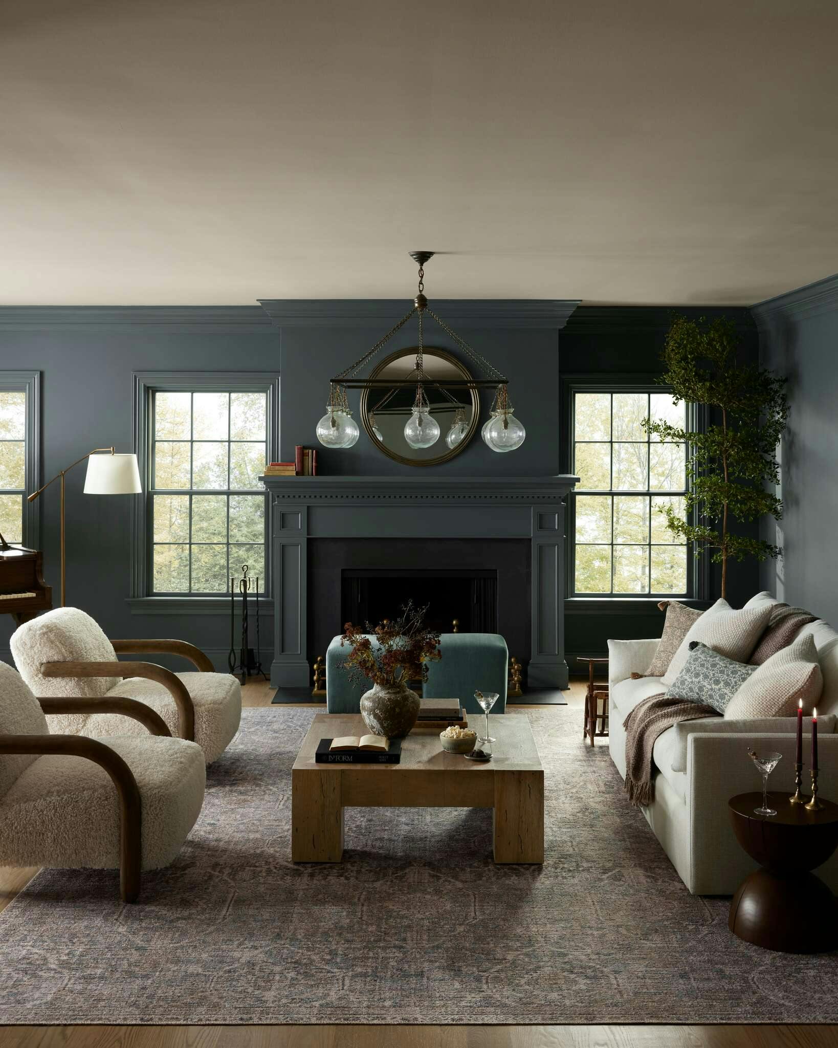 Living Room featuring Ersa Rug, Alder Coffee Table, Aldo chair and Leighton Sofa