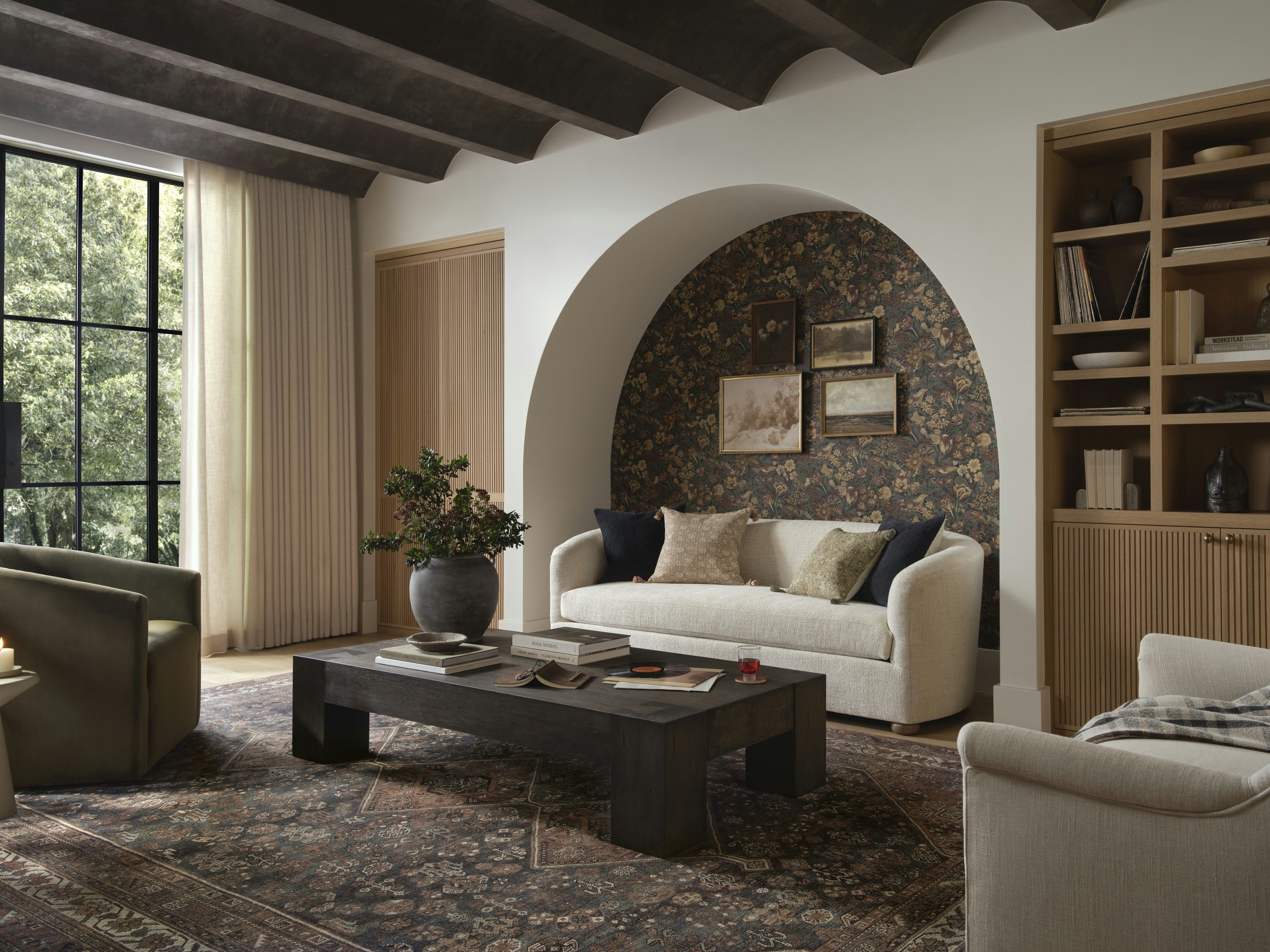 Living room with Cosgrove Sofa, Nessa Rug and Alder Coffee Table