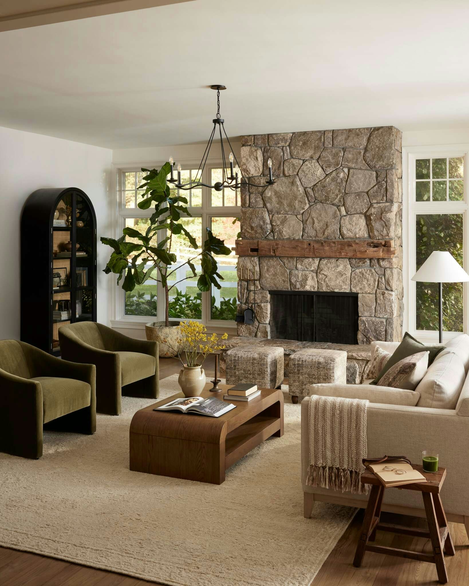 Living Room featuring Ryder Sofa, Pierre Coffee Table and Green Burton Chair 