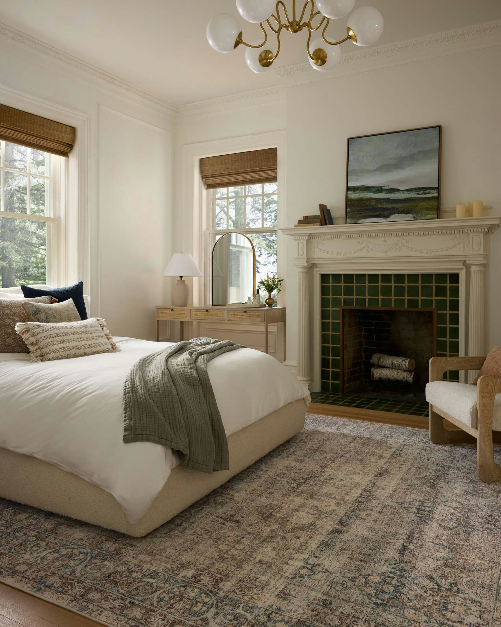 Bedroom featuring Jalila CloudPile™ Printed Rug